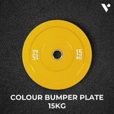 Verpeak Colour Bumper Plate 15KG Yellow VP-WP-107-FP